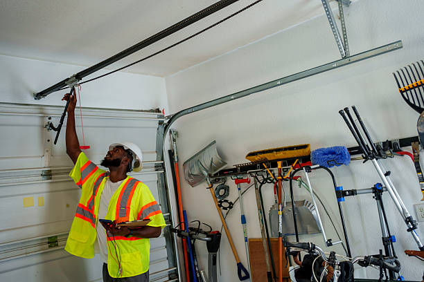 Professional Garage Door Panel Replacement technician working in Marietta, GA